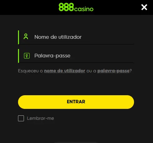 Área de início de sessão – entrar na conta de utilizador